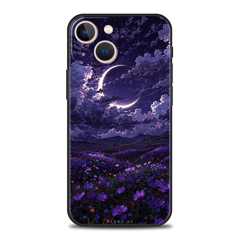 Moon Cloud Comic Style Phone Case For iPhone 17 Air 16 Plus 13 15 14 12 11 Pro MAX 7 8 SE Soft TPU Shockproof Cover Funda