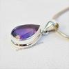 Natural Amethyst Pendant-925 Sterling Silver Handmade Pendant-Teardrop Crystal Pendant-Anniversary Pendant