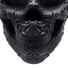 Halloween Room Decor Skull Makeup Brush Holder, Matte Black Gothic Skeleton Pen Organizer Spooky Home Decorations for Desk, Resin Storage Figurine