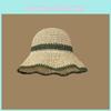 Sweet And Cool Style Striped Color-block Straw Hat For Women Summer Beach Vacation Sun Hat