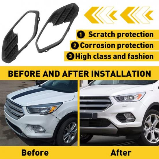 2X For Ford Escape Kuga 2017- Front Bumper Ert Fog Light Cover Left+Right
