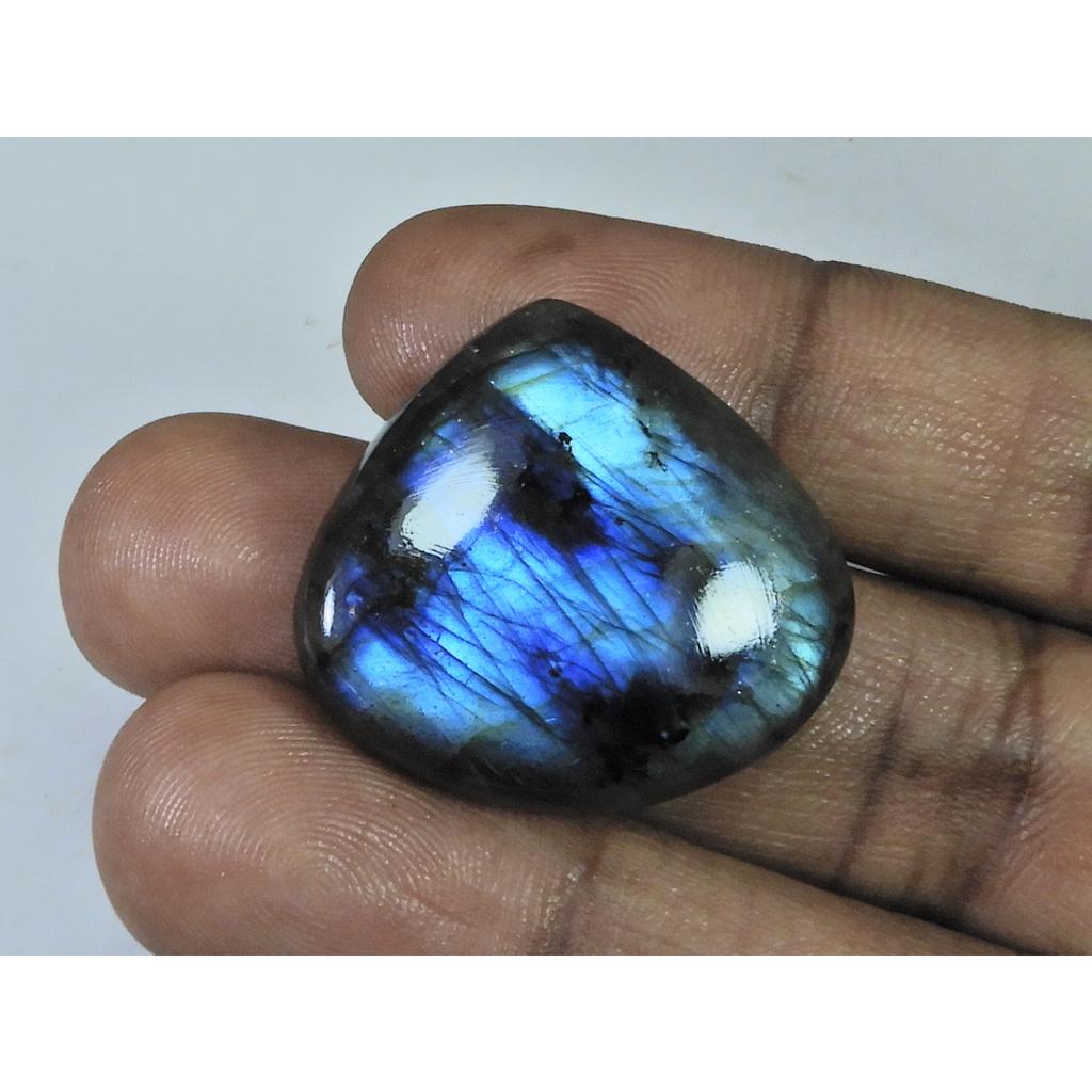 52Cts.Natural Labradorite Blue Flash Pear Cabochon Loose Gemstone 28X31X07MM B-308