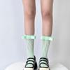 Lolita JK Gauze Lace Sweet Y2K Korean Style Socks Bow Silk Hosiery Women Thin Socks Transparent