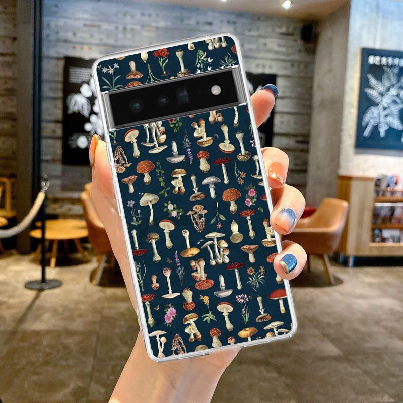 

Красочный чехол-накладка с грибами для Google Pixel 9 8 7 6 5 4 4XL Мягкий ТПУ 7A 6A 5A 4A 3A Pro XL 5G Прозрачный корпус Чехол Сумка Pixel 7 PRO
