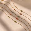 CARLIDANA Gold Plated Non Tarnish Jewelry Zircon New Colorful Zircon Pendant Chic Women Stainless Steel Link Chain Bracelet