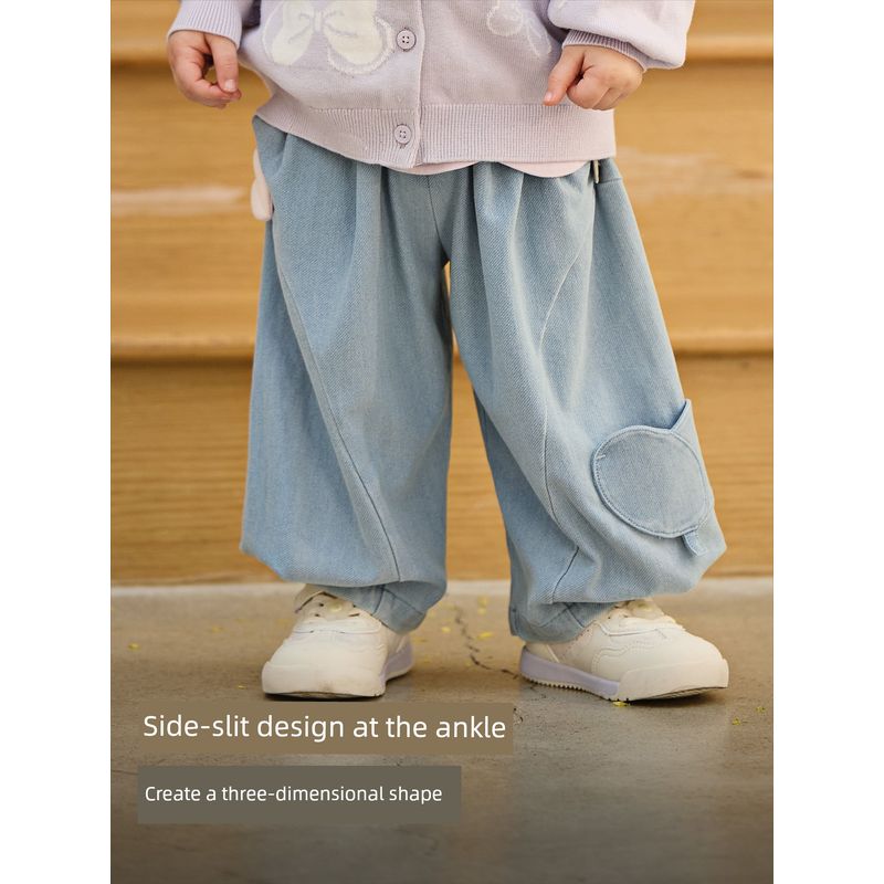 David Bella Children's Jeans 2026 New Girls' Clothing Baby Girl Pants Spring Harem Pants Spring Season