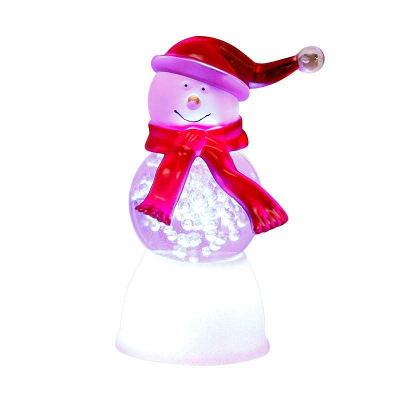 Christma Snowman Bubble Light Decor With Plastic Material For Holiday Festivities
