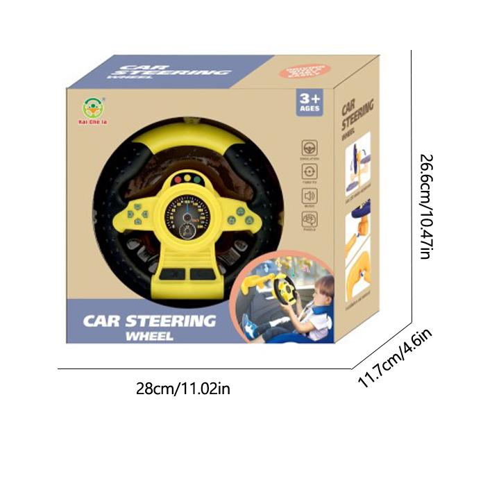 360° Rotating Steering Wheel Toy – Simulates Driving With Adjustable Wheels, Sound Effects, Easy To Grip – Perfect For Kids