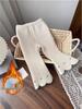 Girls' Velvet Bell-Bottom Pants - Cozy Autumn/Winter Korean-Style Trendy Warm Long Pants