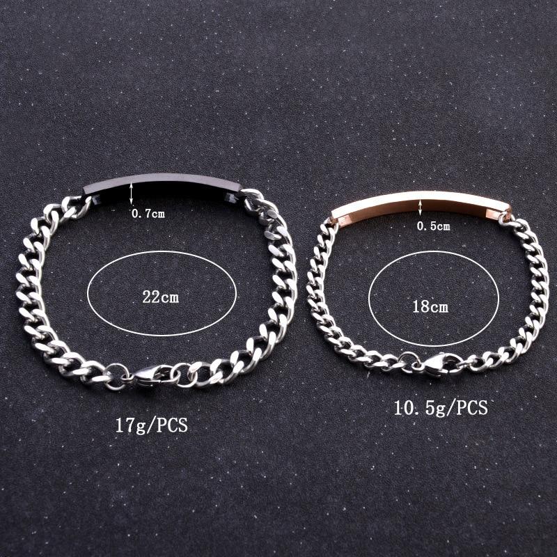 Kpop Couples Matching Charm Bracelet Y2k Gifts For Women Boyfriend Cuban Link Chain Zircon Stainless Steel Jewelry Nct Wholesale