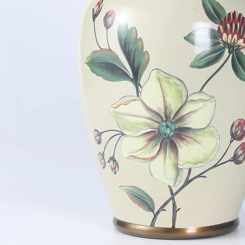 Candy Tea Cans Flower Arrangement Household Sealed Storage Cans Chinese Ceramic Vase with Lid Home Decorations Desktop Ornaments