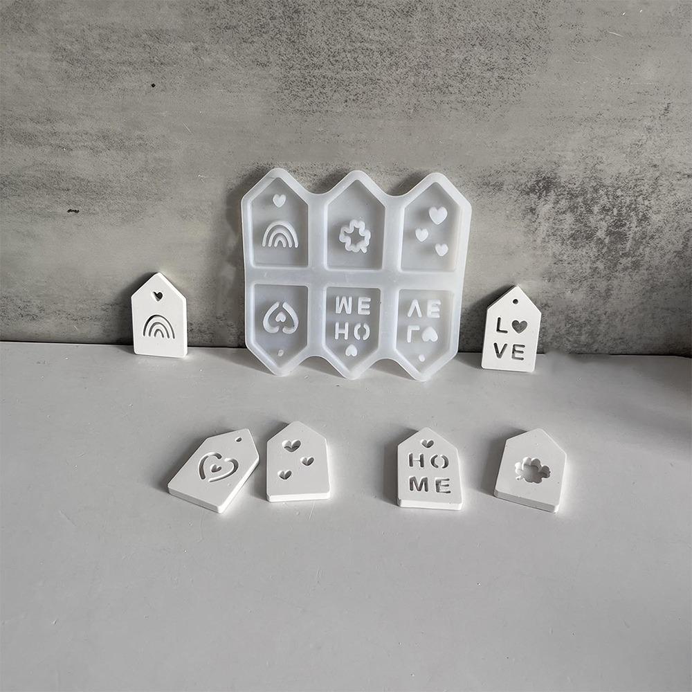 Hollow House Shapes Silicone Mold Letter Rainbow Resin Dropping Mold  Holiday Party Gifts