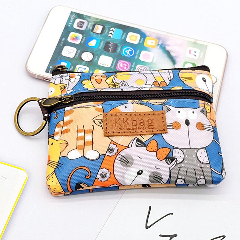 Cute Cartoon Animals Wallet Zipper Purse Small Coin Purse Lightweight Storage Bag Money Bag Key Card Holder