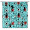 Shower Curtain Vintage Atomic Stars Retro Pattern on Of Boomerangs Mid Centry Waterproof Polyester Fabric Bathroom Set with Hook