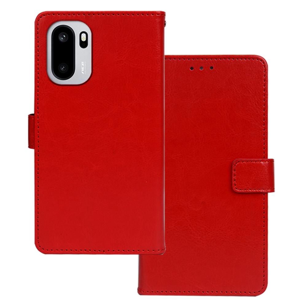IDEWEI For OnePlus 15R 5G/Ace 6T 5G/Ace 6 5G Case Wallet Leather Phone Cover Crazy Horse Texture