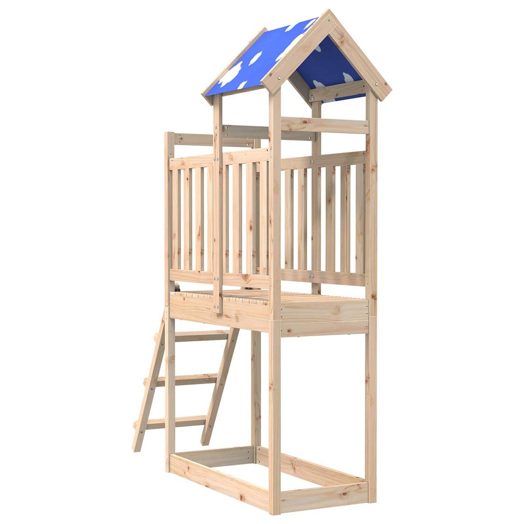 vidaXL Tour de jeu Marron 52,5 x 110,5 x 215 cm Pin massif