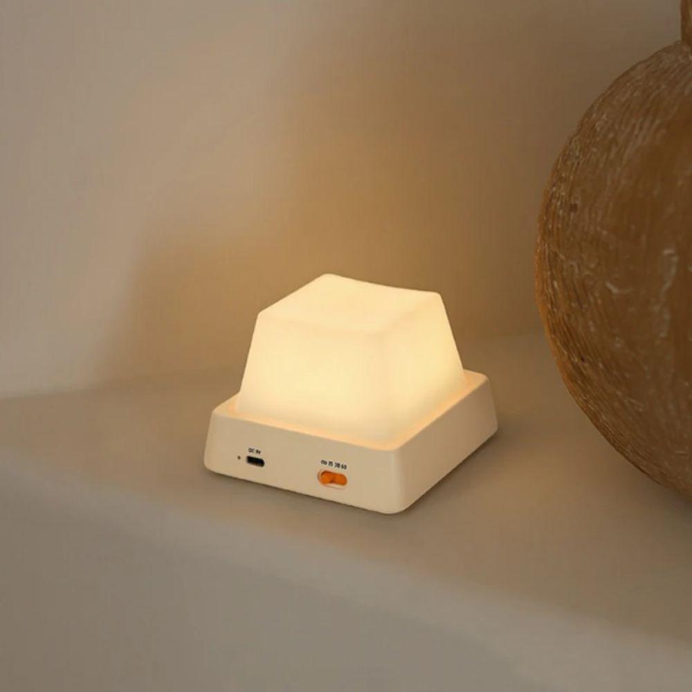 Simple Design Bedside Table Lamp Timing Function USB Rechargeable Lamp Night Light Bedroom Decor