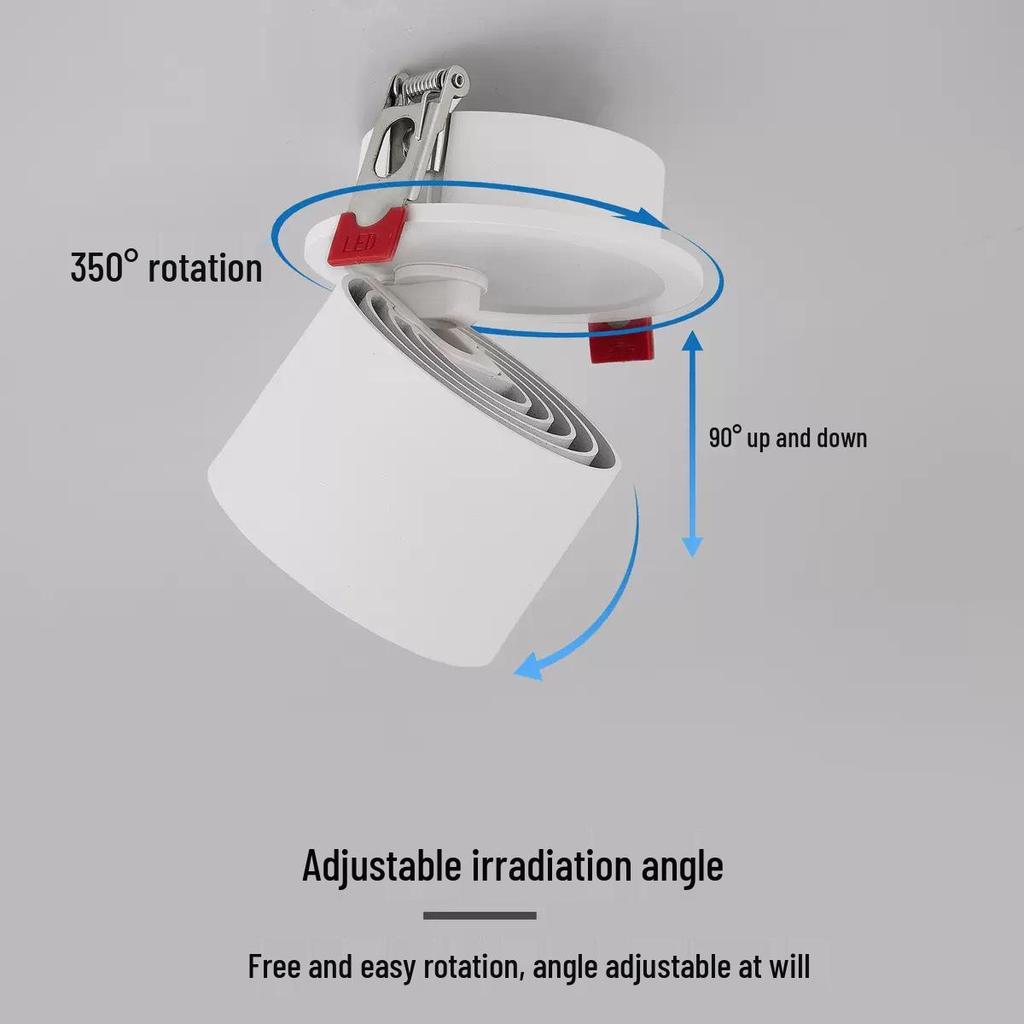 Foldable LED Spotlight: Adjustable Anti-Glare COB Surface Mounted Downlight for Living Room