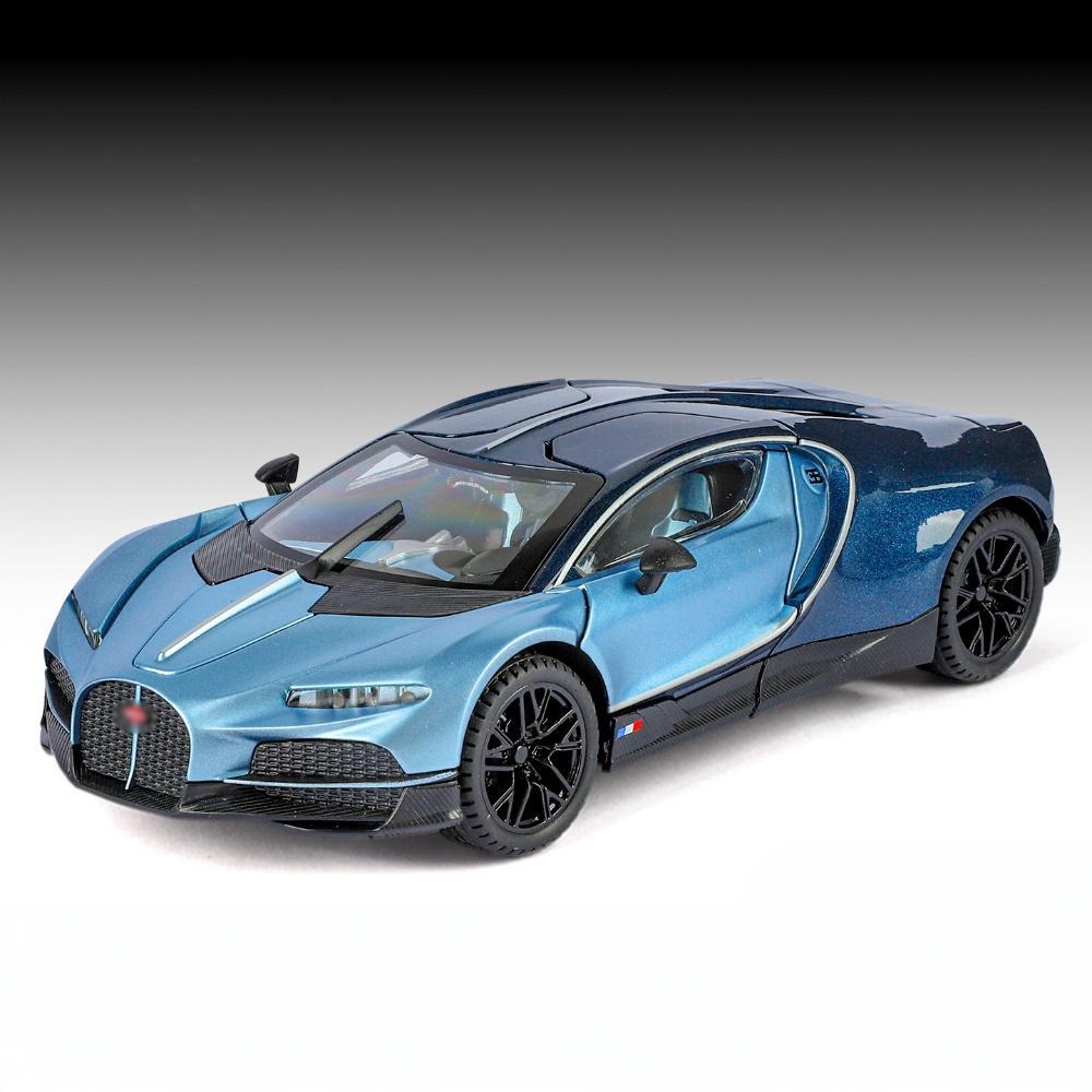 1:24 Bugatti Tourbillon Supercar Alloy Diecast Metal Model Car Collection Sound And Light Pull Back Children Toy Car Miniatures