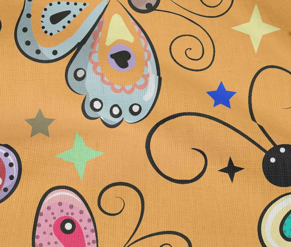 oneOone Cotton Flex Dark Yellow Fabric Butterflies Sewing Fabric By The Yard Printed Diy Clothing Sewing Supplies 40 Inch