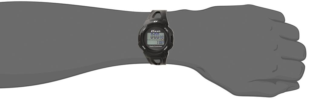 Arias AD06517RC8 Men's Radio-Controlled Digital Watch with Dash Function, Waterproof, Multi-Function, Urethane Strap, Black