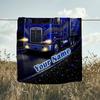 1PC Custom Name Space Truck Journey flannel blanket versatile,all-season throw suitable for the living room,bedroom,camping,travel,and gift