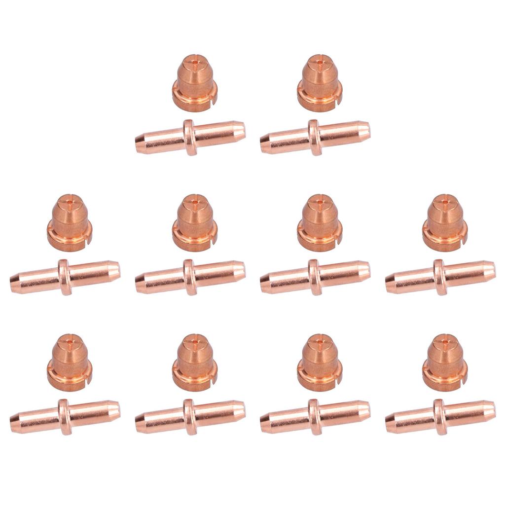 10 Set Plasmabrännare Förbrukningsmaterial Elektrodspets Kit Skärbrännarmunstycke Tillbehör TC80