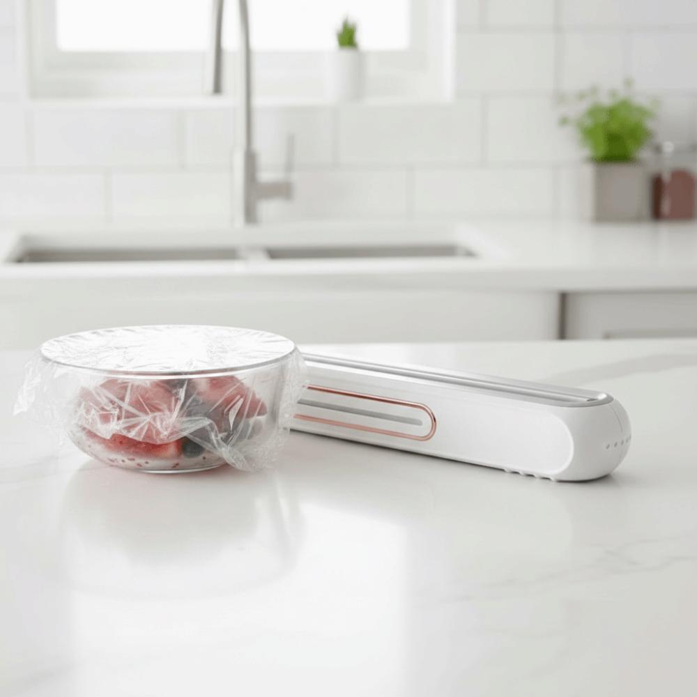 with Suction Cup Magnetic Cling Film Cutting Box Refillable Plastic Wrap Dispenser  Baking Paper