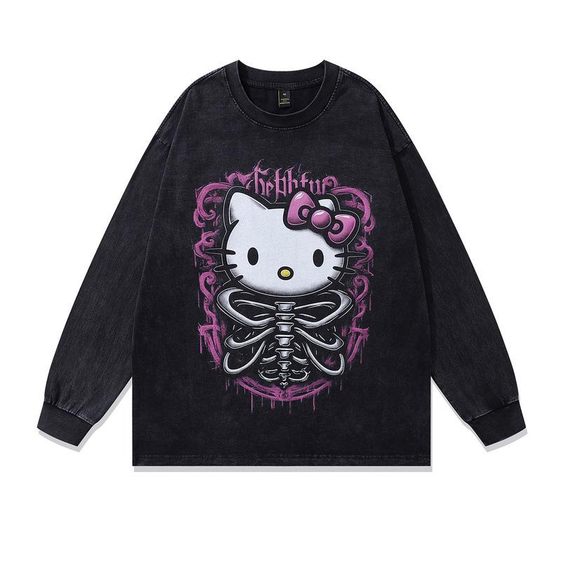 Doberman Printed Short Sleeve T-Shirt Men'S And Women'S American High Street Casual Washed Cotton Half Sleeve Top Ins