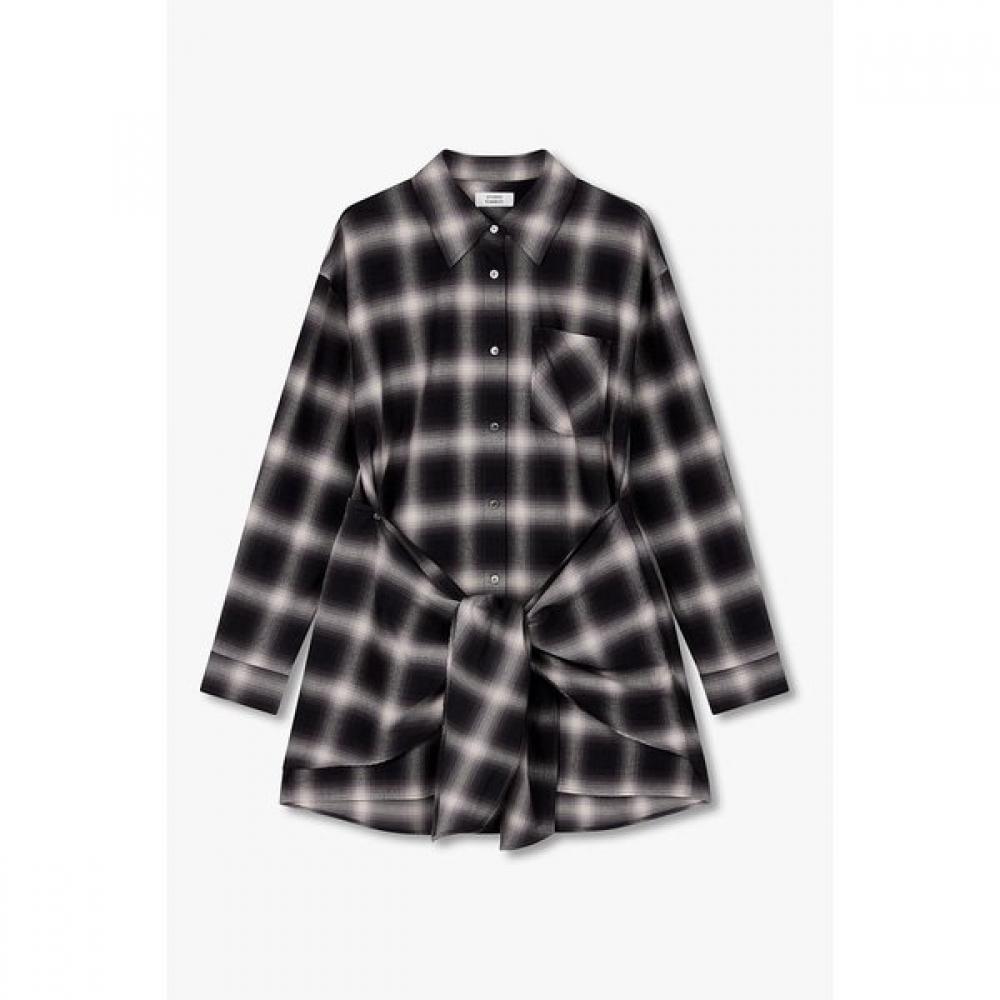 

Studio Tomboy Check Wrap Style Long Shirt 9105421122 blacks/OS