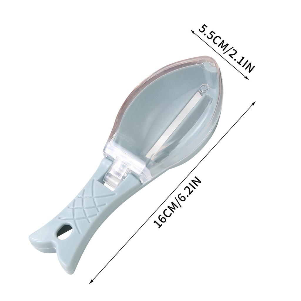 Plastic Schattige Vissenschubschraper Met Deksel Gemakkelijk Te Gebruiken En Schoon Te Maken Praktisch Keukengereedschap Handmatige Schubbenschraper Met Deksel