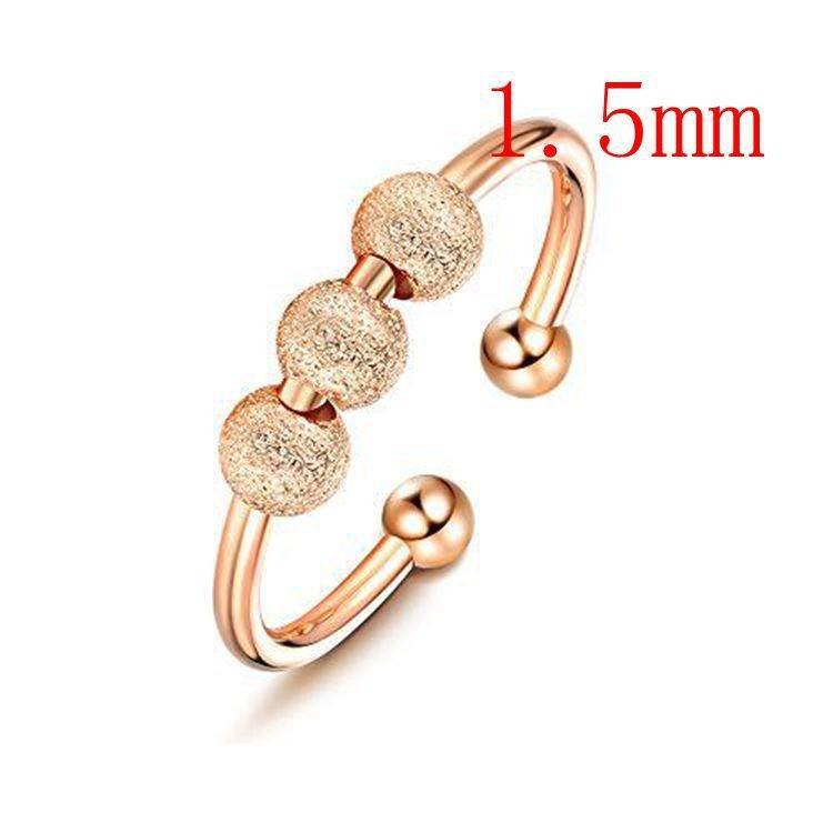 Inel rotund cu margele rotunde cu două straturi pentru femei Inel pentru ameliorarea anxietății pentru femei