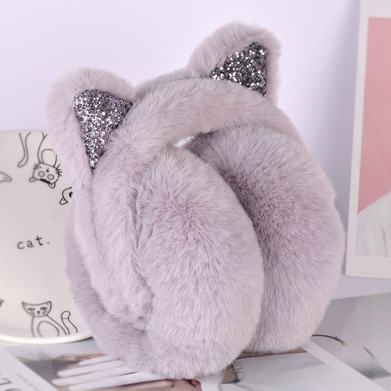 Roztomilé korejské plyšové chrániče sluchu pro ženy - útulné zimní náušníky