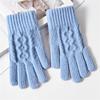 Touch Screen Warm Gloves Thicken All Finger Gloves Daily Knitted Mittens  for Autumn Winter