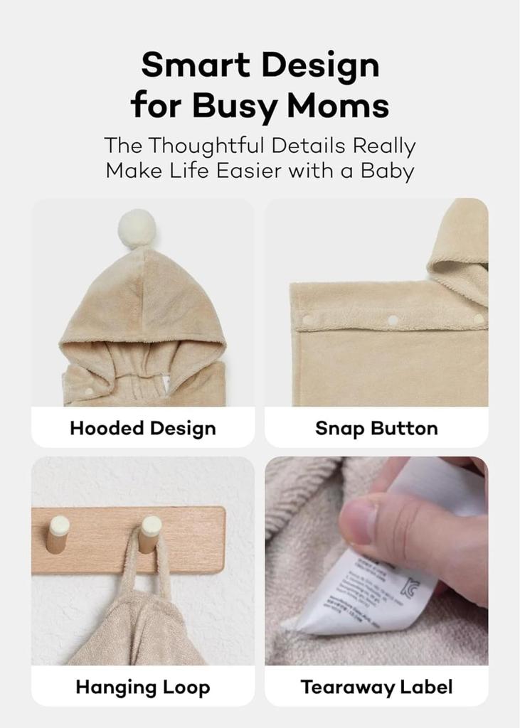 Konny Baby Hooded Towel Prevents Bathing from Getting Bath For Hooded Bath For Babies 0 To 3 Years Old (Konny) Eco-Tex Certified, Cold, Soft,