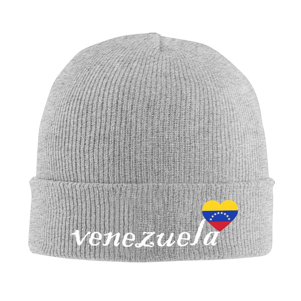 Venezuela With Heart Flag Venezuelan Knitted Hat Womens Unisexs Beanies Winter Hats Acrylic  Warm Cap