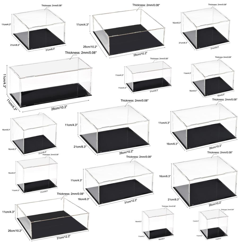 Acrylic Collectibles Display Cabinet Assemble Display Case Storage Box,Action Figures,Lego,Toy,Dustproof Organizer Showcase