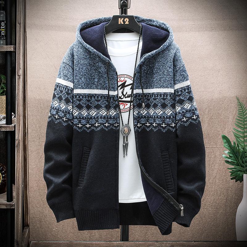 Winter Casual Pullover Jacken Warm Strickpullover Mit Kapuze Hoodie Mäntel