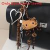 Miu Plush Dog Keychain With Bowknot Hanging Decor For Bag Accessories