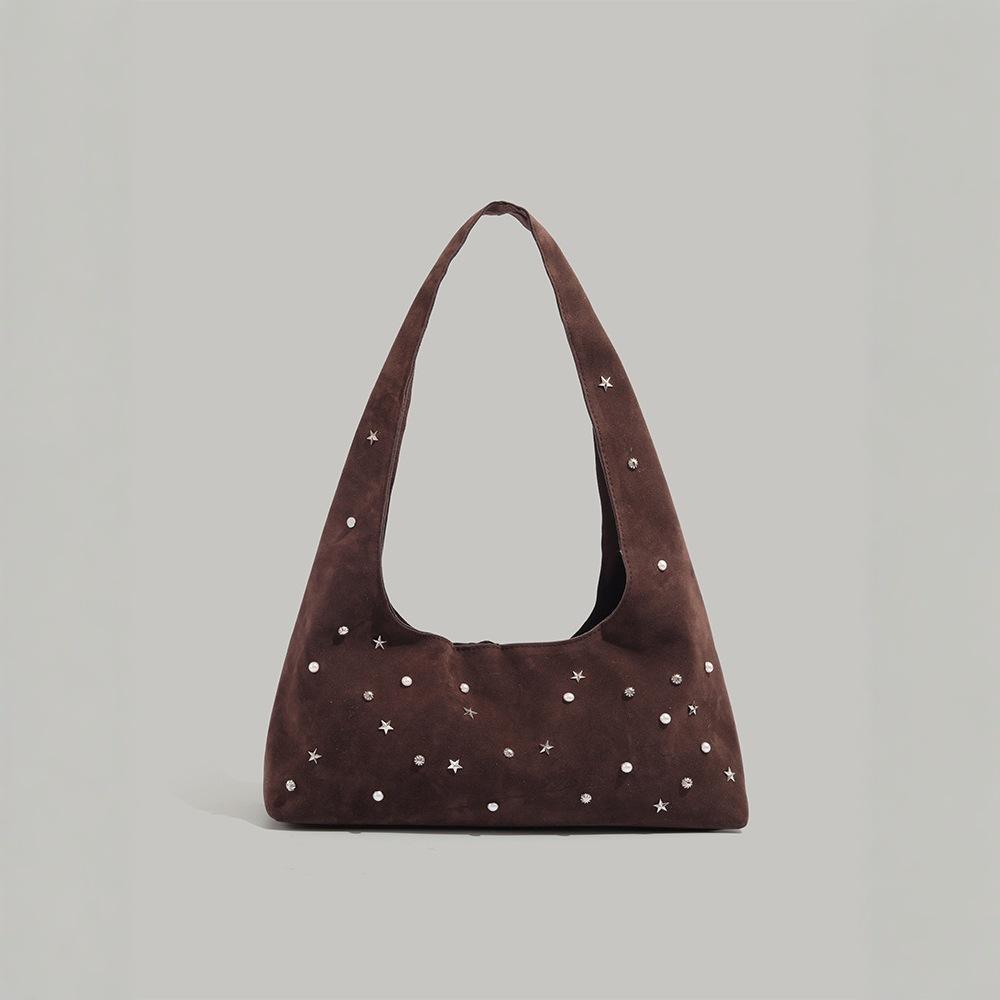 Niche Women's Handbag for Underarm Wear, 2025 New Model, Starry Pattern, Commuter Tote Bag, Exquisite Vintage Shoulder Bag, Trendy