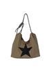 New Women's Large Capacity Nylon Tote with Star Drawstring