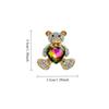 Zinc Alloy Bear Brooch with Colorful Rhinestone Heart, Fashion Lapel Pin for Clothing Decoration