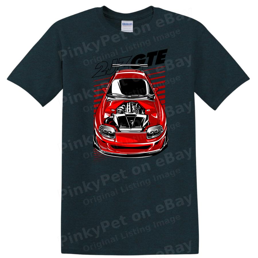 Red Car Engine Graphic T Shirt Cool Car Design Retro Racing Tee Unique Gift