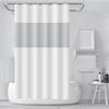 3D Splicing Peva Shower Curtain, Waterproof Bathroom Curtain Bathroom Curtain Without Punching Holes Thickened With Hook
