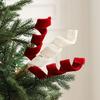 Velvet Spiral Christmas Stems Red White Green Spiral Christmas Tree Picks DIY Crafts for Wreath Fireplaces Vase Filler Holiday Ornament