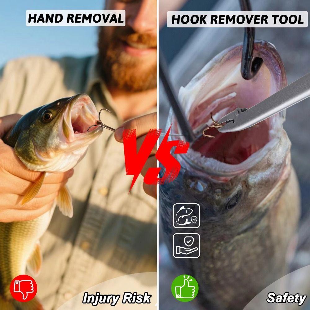 Stainless Steel Unhooking Device Corrosion-Resistant Extended Handle Fish Hook Remover Extractor Multifunctional Lure Clip
