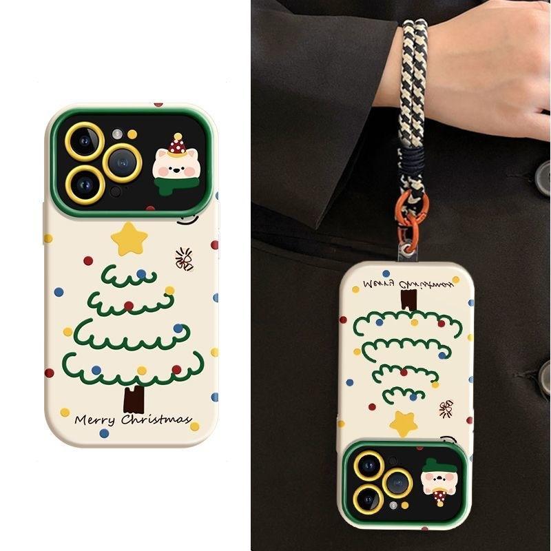 Star Christmas Tree Cartoon Cute Puppy Kawaii Phone Case For iPhone 17 air 16 15 14 13 12 11 Pro XR XS X Max 7 8 Plus Cover