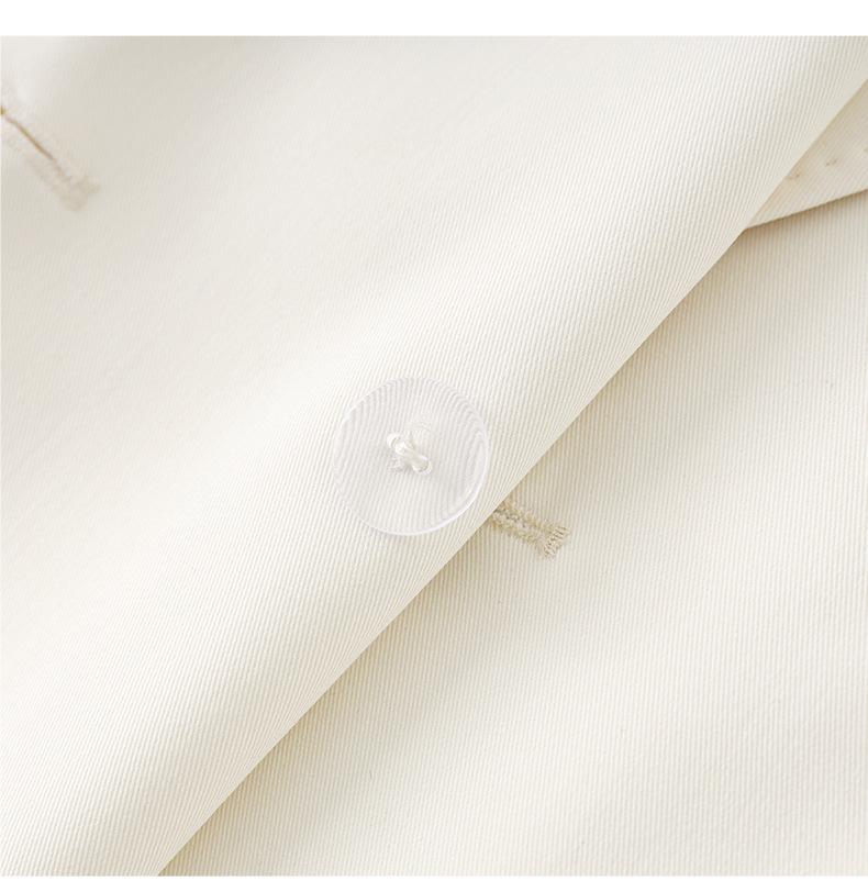 Women's Summer High-End Double-Breasted Slimming Suit Dress with Turn-Down Collar