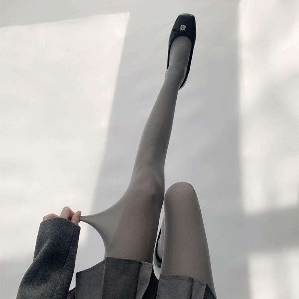 Spring and Autumn Velvet Pantyhose Grey Socks Women's Japanese College Leggings JK Skinny Stockings