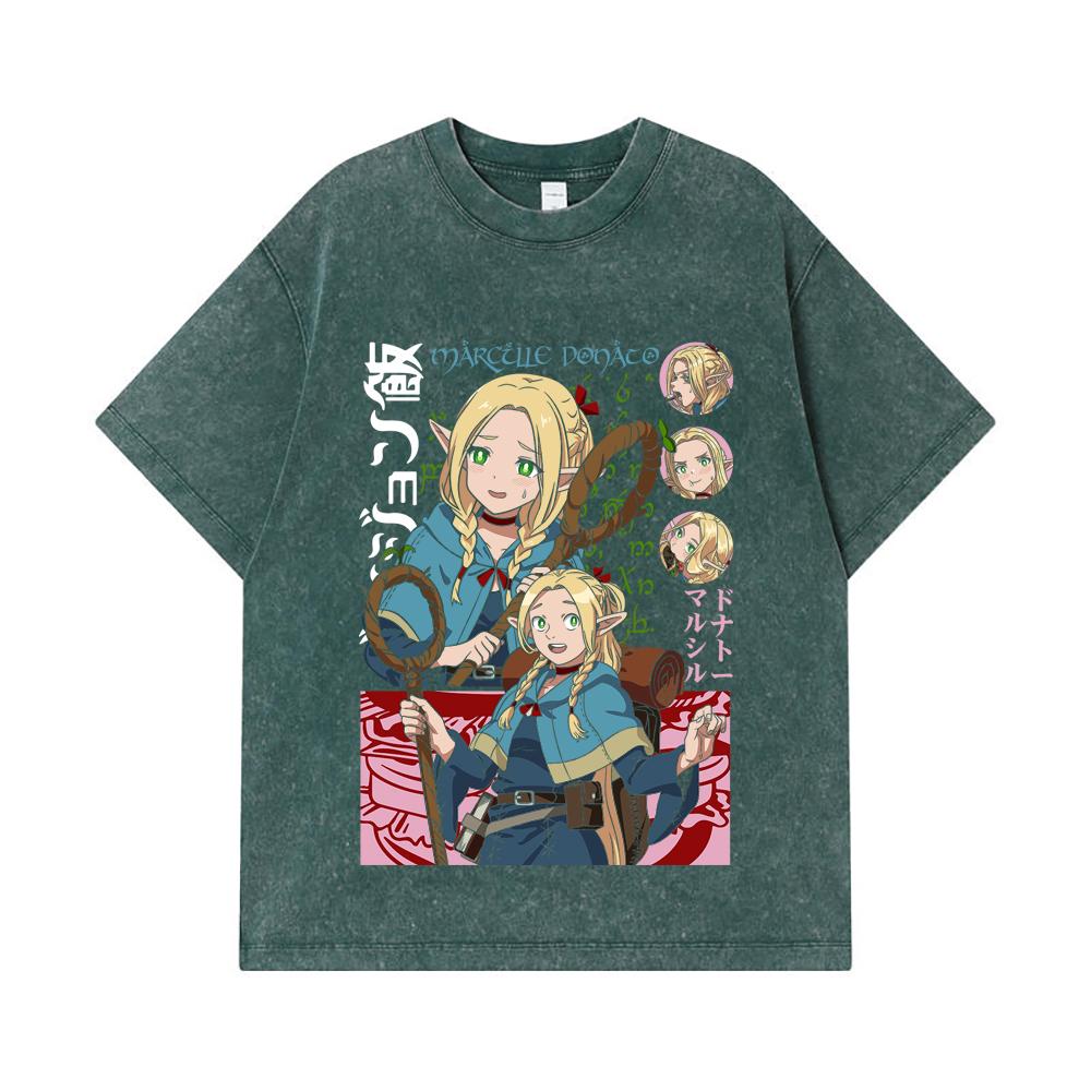 275 GSM Washed T-shirts 100% Cotton Delicious in Dungeon V3 Marcille Print Unisex Heavy Cotton T Shirt